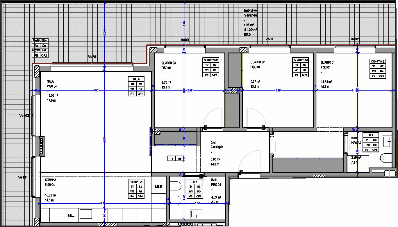 Fracção AB - T3 - Piso 4 fracção E