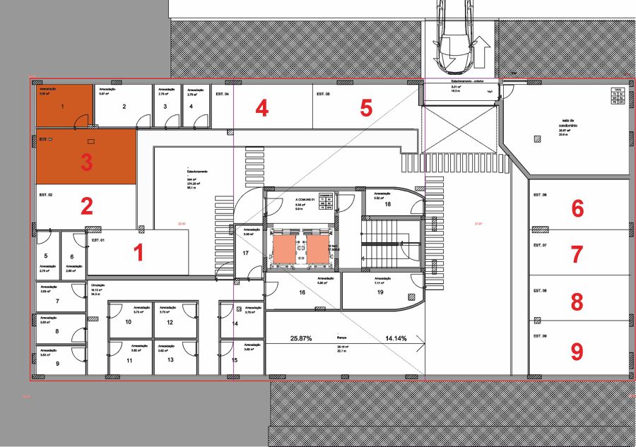 Cave -1 - Estacionamento nº 3 - Arrecadação nº 1 fracção AB